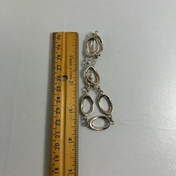 Sterling Silver 925 Oval Loop Chain Bracelet 8.5" Long - Picture 6 of 8